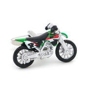 Dirt Bike Motorcycle Cufflinks Silver Green Front