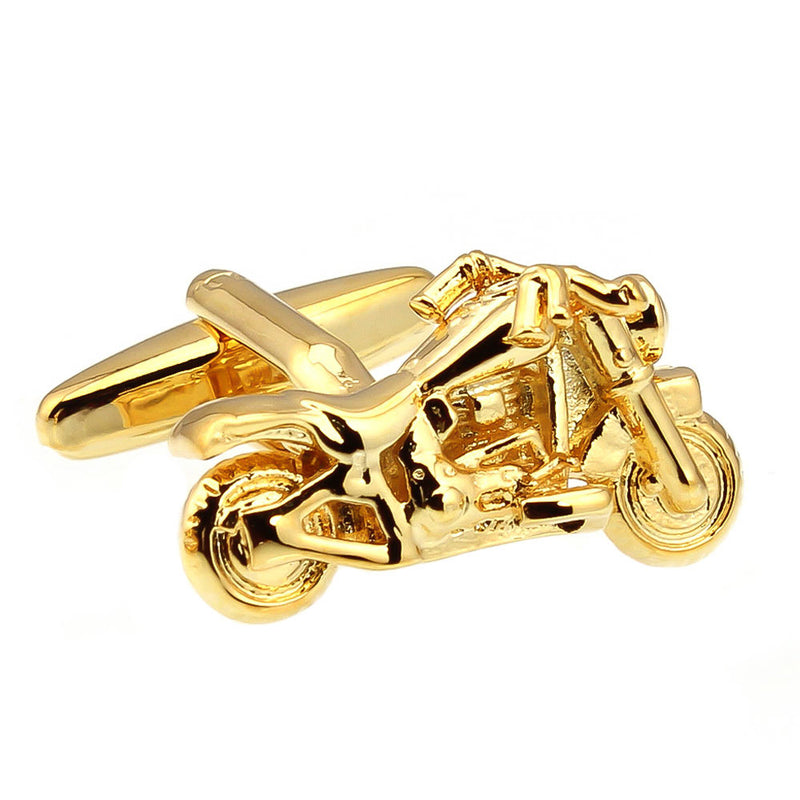 Gold Motorcycle Cufflinks Harley Davidson Front