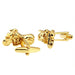 Gold Motorcycle Cufflinks Harley Davidson Front and Back