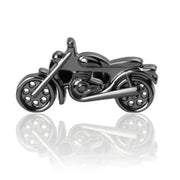 Motorycycle Cufflinks Gunmetal Black Classic Front