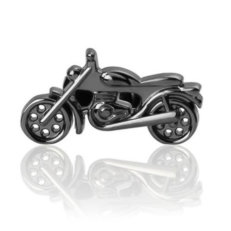 Motorycycle Cufflinks Gunmetal Black Classic Front