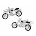 Black and Silver Motorcycle Cufflinks Road Pair