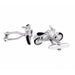 Black and Silver Motorcycle Cufflinks Road Front and Side