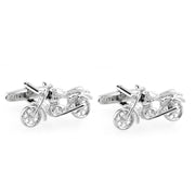 Silver Motorcycle Cufflinks Road Pair
