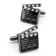 Scene Clapper Board Cufflinks Gunmetal Black Movie Director Pair