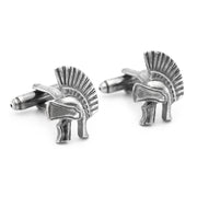 Spartan Helmet Cufflinks 300 Movie Antique Silver Pair