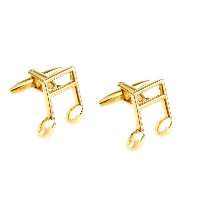 Gold Music Note Cufflinks Pair