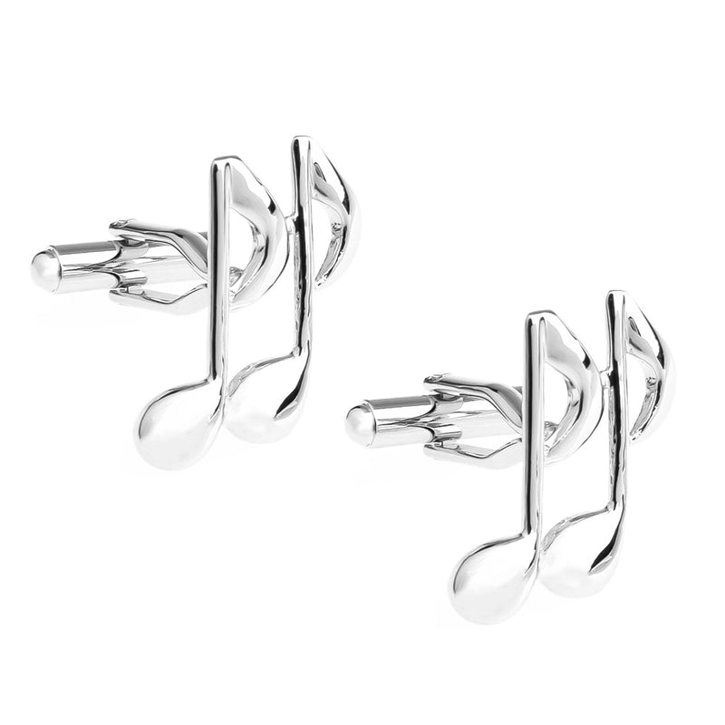 Silver Music Note Cufflinks Pair