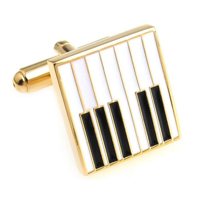 Piano Key Cufflinks Gold Front
