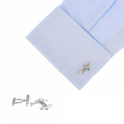 Trumpet Cuffliks Silver On Shirt Sleeve