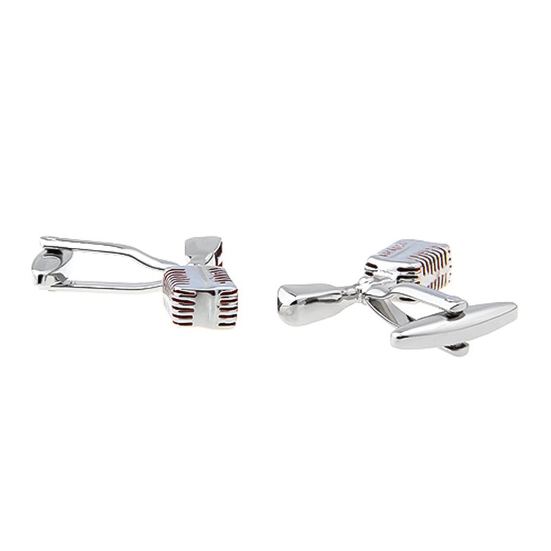 Microphone Cufflinks Silver Mic Back Pair Image