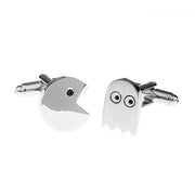 Pac-Man Cufflinks Game Silver Set Side