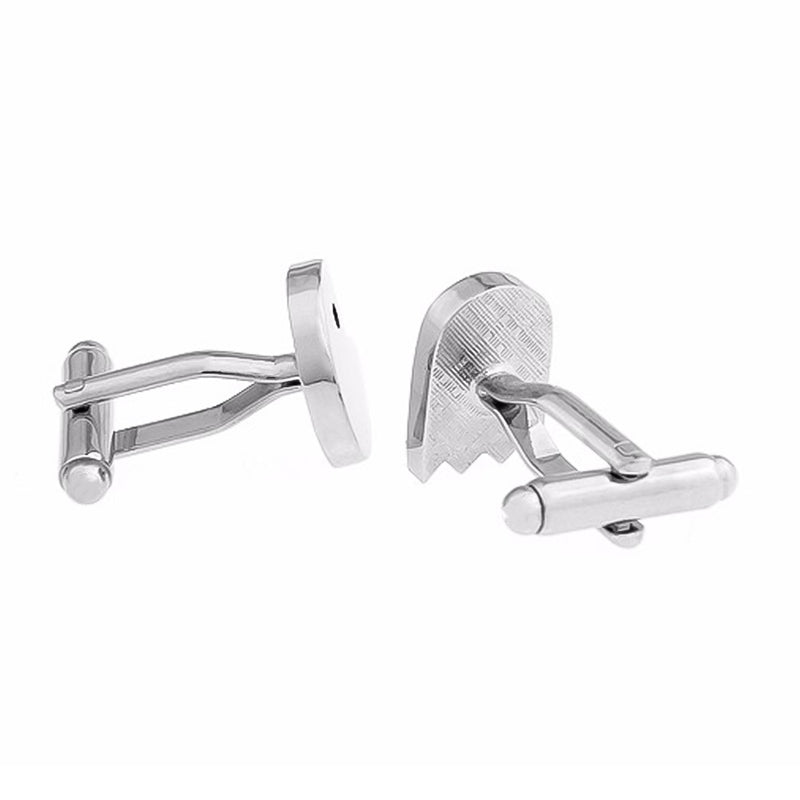 Pac-Man Cufflinks Game Silver Set Back