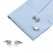 Pac-Man Cufflinks Game Silver Set On Shirt Sleeve