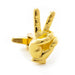 Peace Sign Hand Cufflinks Gold Front