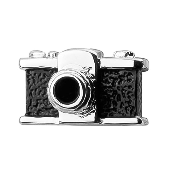 Camera Cufflinks Photography Silver Black Front