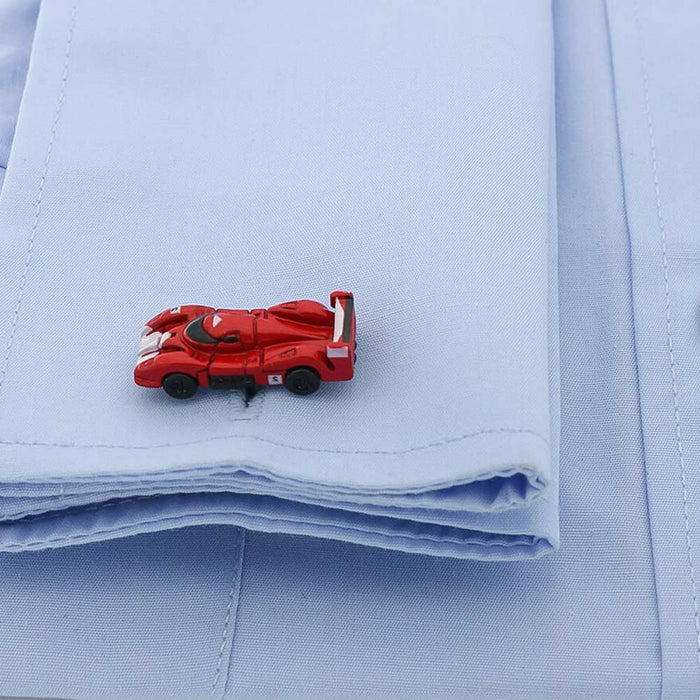 Le Mans Race Car Cufflinks Red Toyota GT1 On Shirt Sleeve