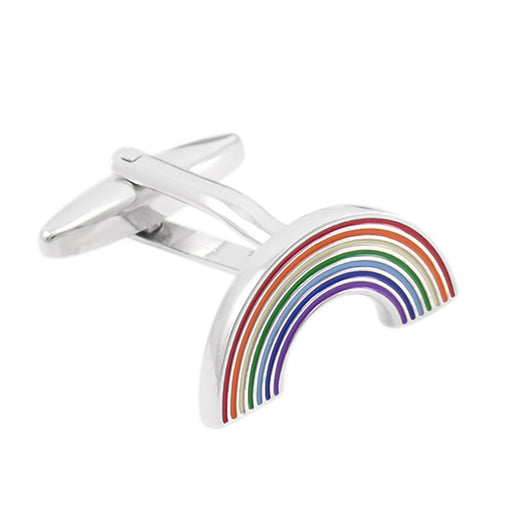 Rainbow Cufflinks Nation Silver Image Front