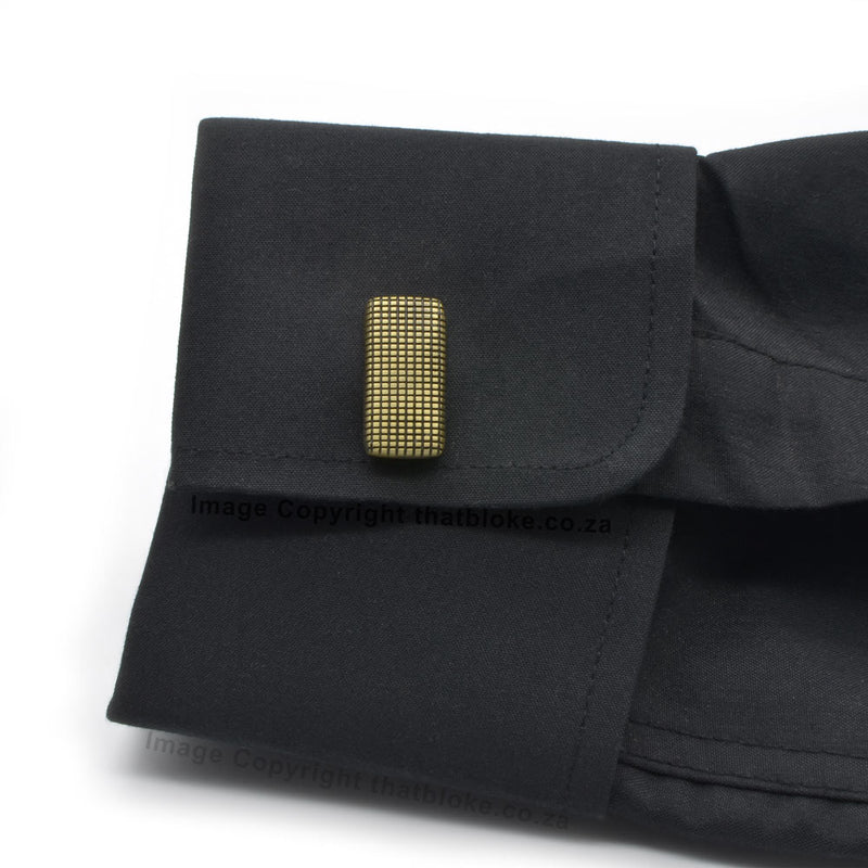 Cufflinks - Rectangular Checker Grid (Bronze)
