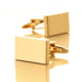 Flat Rectangular Cufflinks Gold Glossy Pair