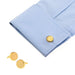 Flat Angled Round Cufflinks Gold On Shirt Sleeve 18mm