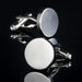 Round Flat Cufflinks Silver 15mm Display
