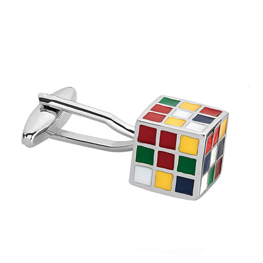 Rubik's Cube Cufflinks Silver Image Side