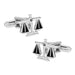 Scales Of Justice Cufflinks Silver & Black Front Pair