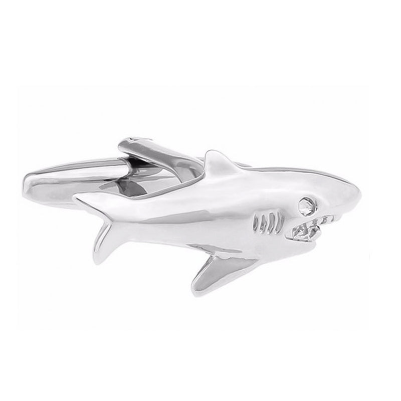 Shark Cufflinks Silver Image Front