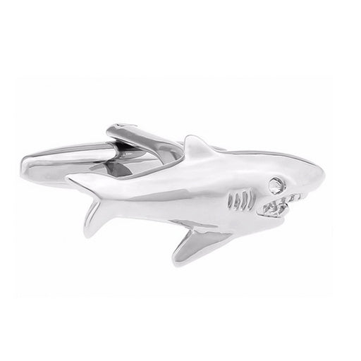 Shark Cufflinks Silver Image Front