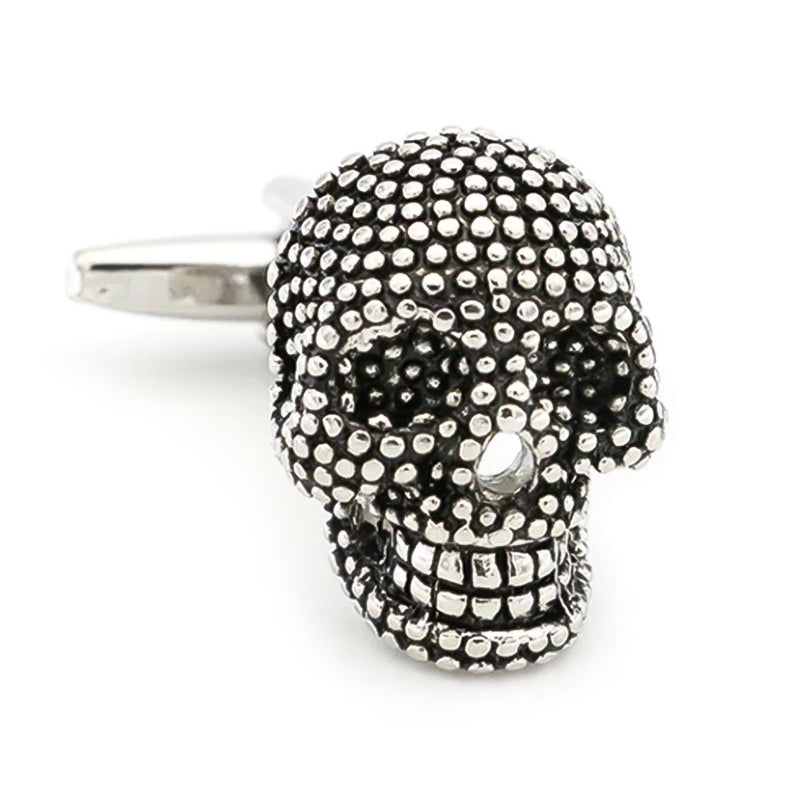 Nail Dot Skull Cufflinks Silver Image Front