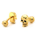 Gold Skull Cufflinks Front and Back