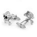 Silver Pirate Skull Cufflinks Front and Back