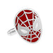 Spider-Man Cufflinks Superhero Silver Red Front