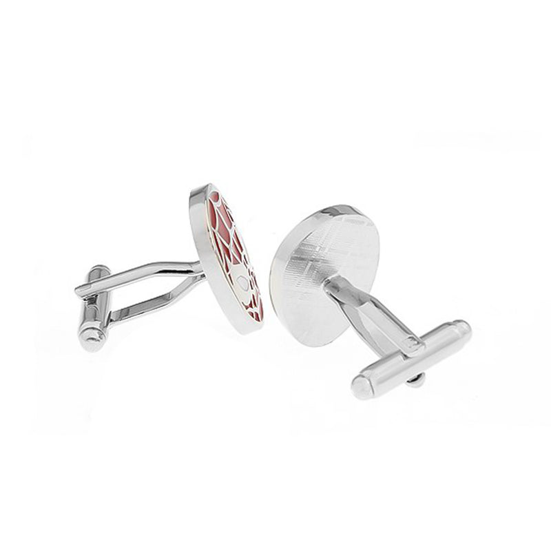 Spider-Man Cufflinks Superhero Silver Red Back Pair