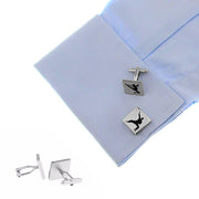 Kung Fu Karate Cufflinks Silver On Shirt Sleeve