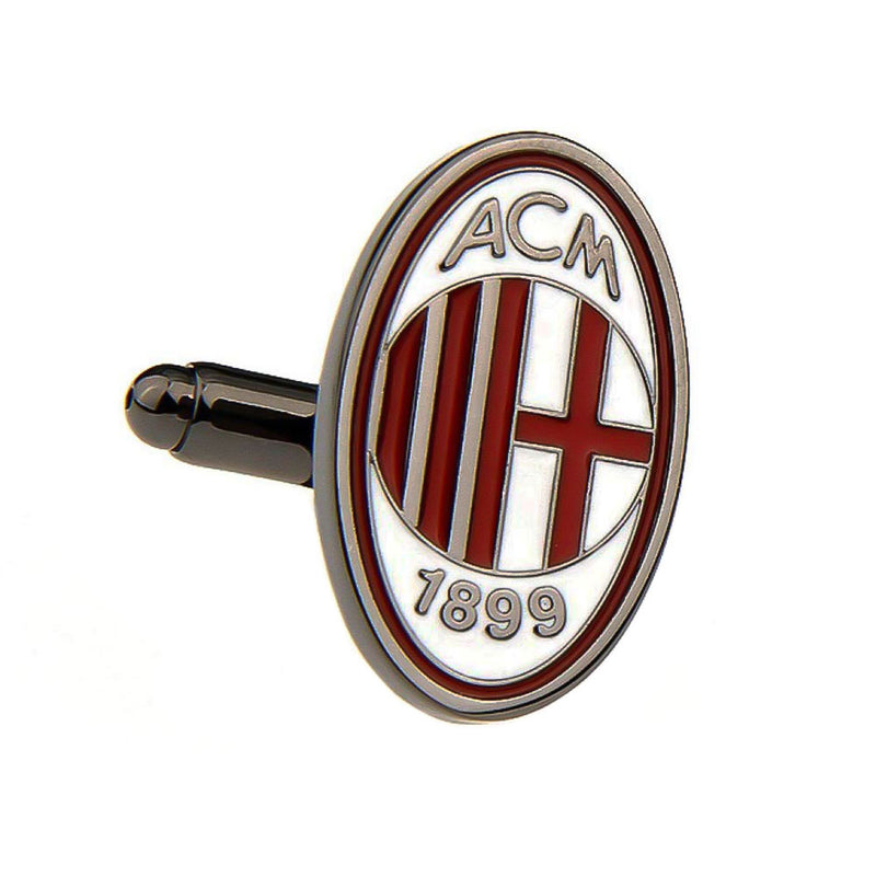 AC Milan Cufflinks Gunmetal Black Football Club Soccer Front