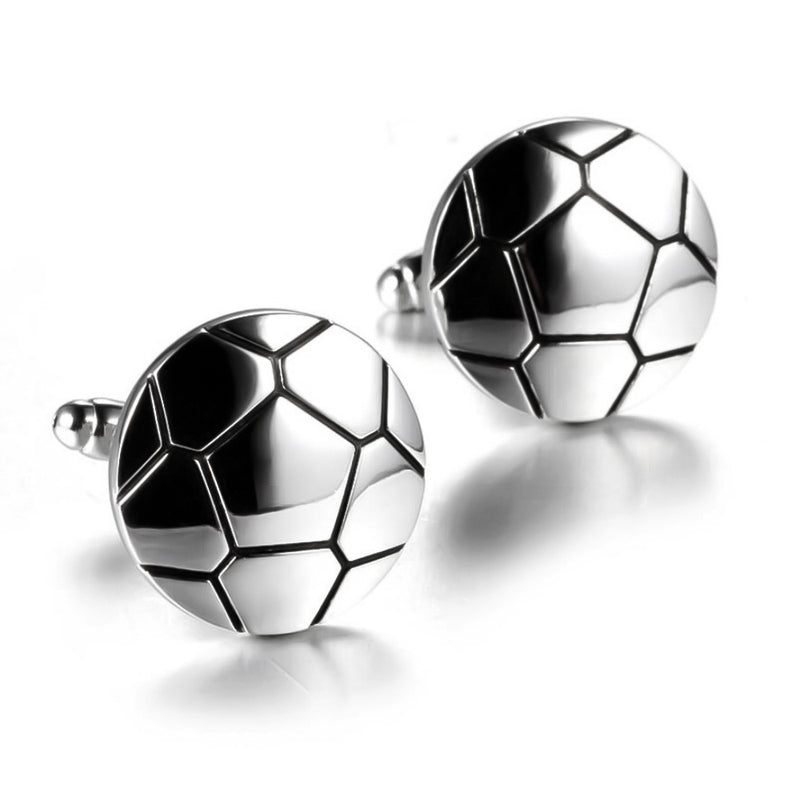 Soccer Ball Cufflinks Silver for Bootball Club Pair