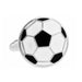 White and Black Soccer Football Cufflinks Ball Silver Front