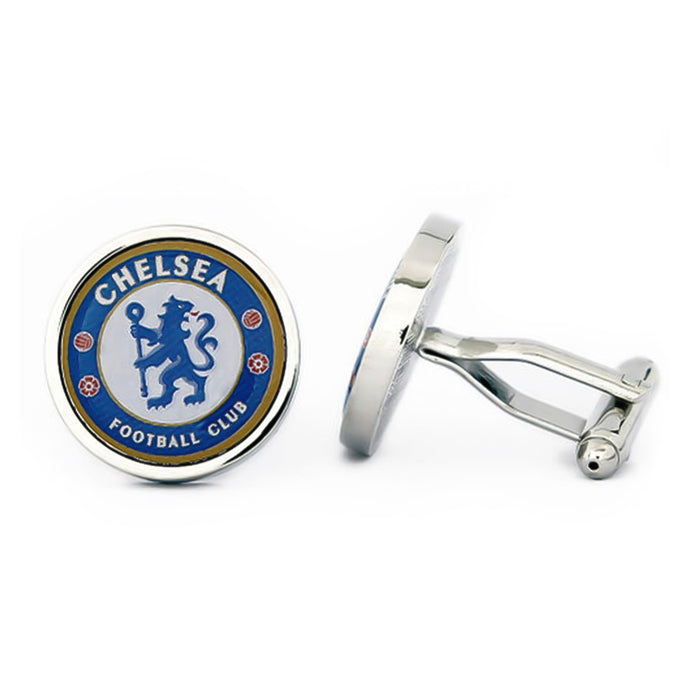 Chelsea Cufflinks Football Club Silver Image Pair