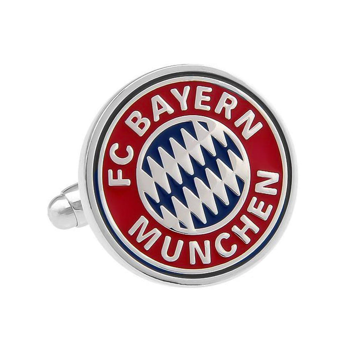 FC Bayern Munich Cufflinks Football Club Sport Soccer Silver Front