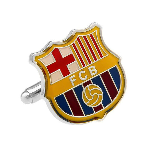 FC Barcelona Cufflinks Football Club Sport Soccer Silver Front