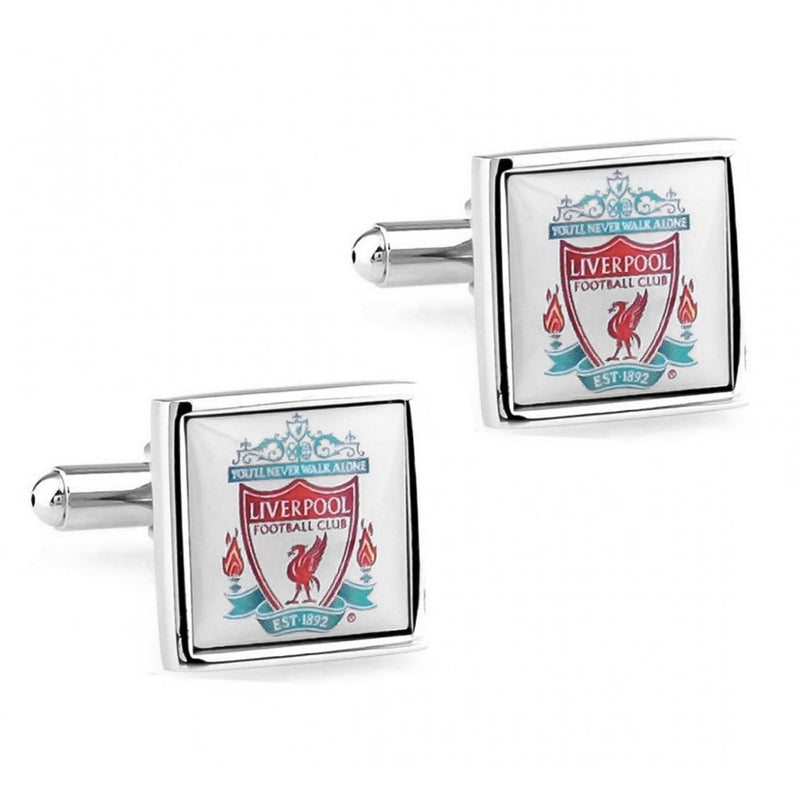 Liverpool Cufflinks Football Club Soccer Silver Pair Front