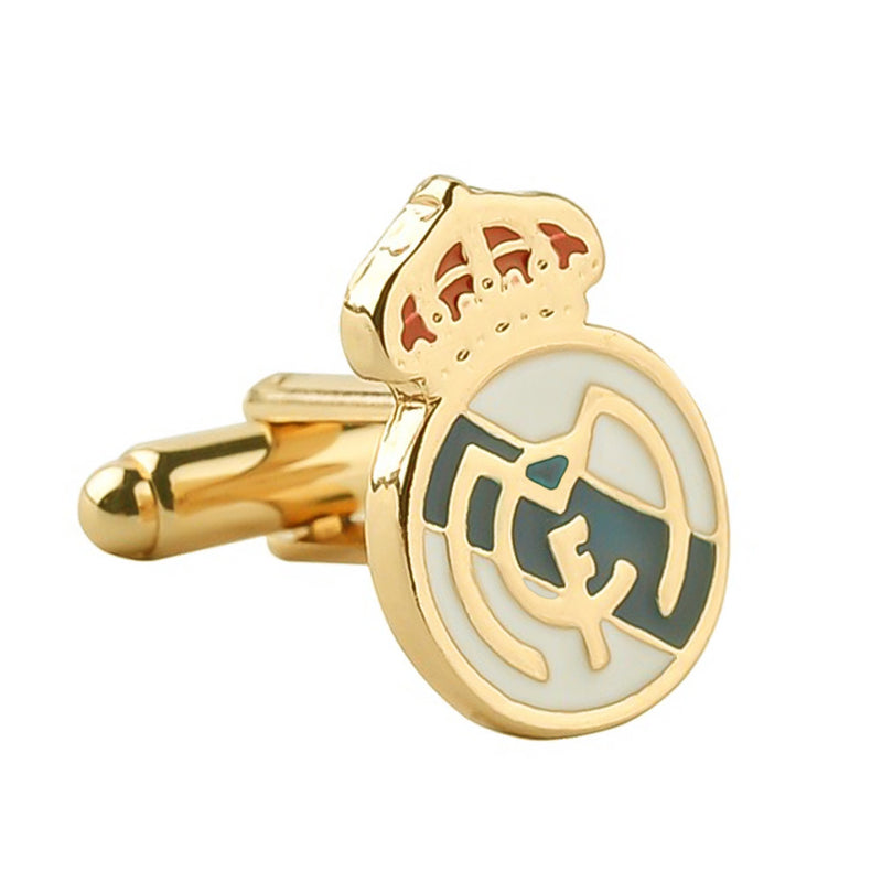 Real Madrid Cufflinks Sport Soccer Gold Front