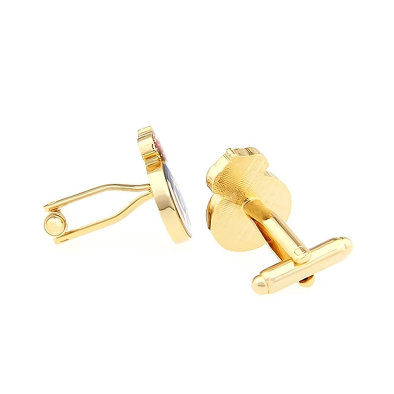 Real Madrid Cufflinks Sport Soccer Gold Back