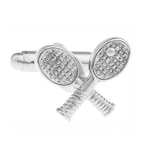 Tennis Rackets Ball Cufflinks Silver Image Front
