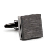 Brushed Gunmetal Black Square Cufflinks Image Front