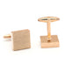 Brushed Rose Gold Square Cufflinks Front and Bottom