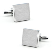 Brushed Silver Square Cufflinks Image Pair