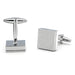 Brushed Silver Square Cufflinks Image Pair Front and Back